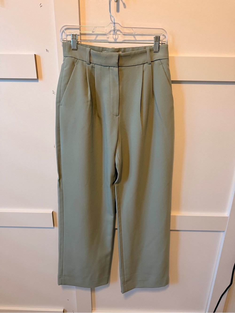 Abercrombie & Fitch Sloane Wide-Leg Trousers - Sage Curve Love